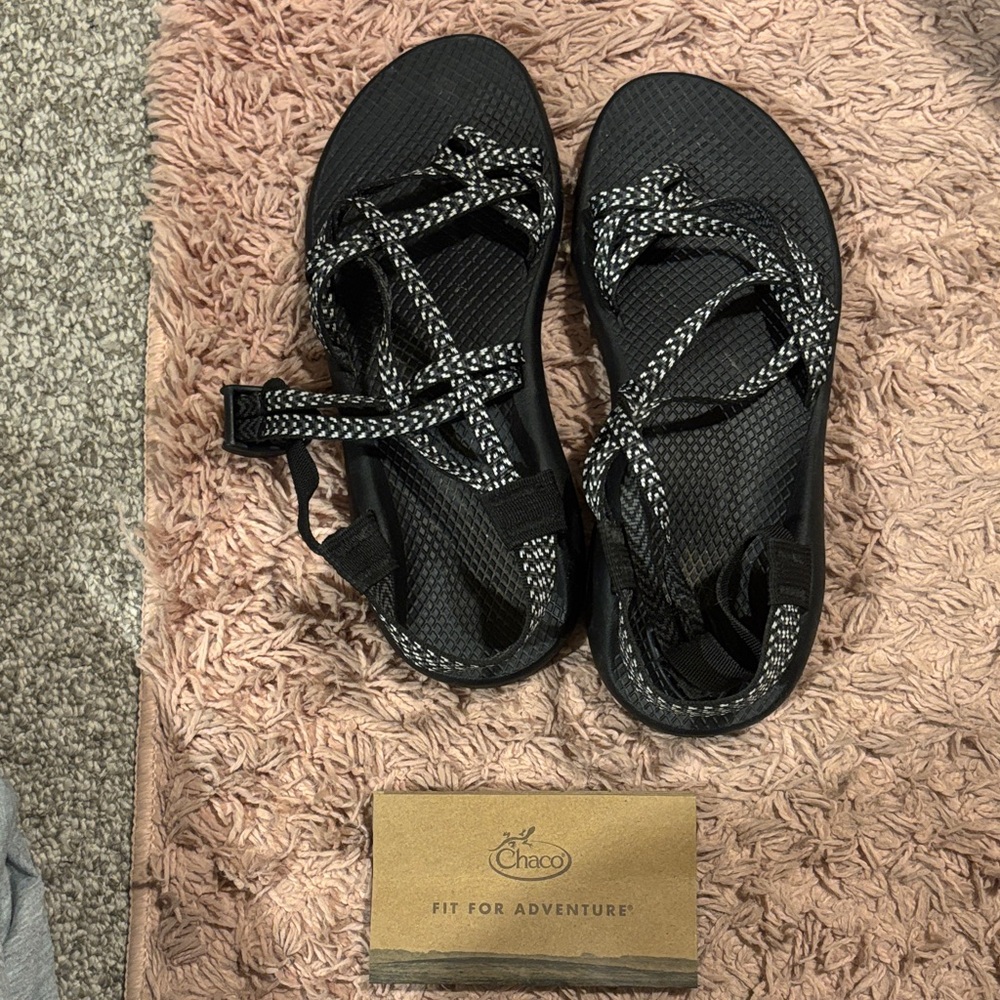 Chaco Black and Gray Strappy Sandals